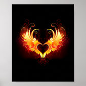 Angel Fire Heart met Wings Poster (Voorkant)