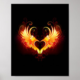 Angel Fire Heart met Wings Poster