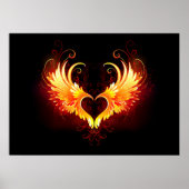 Angel Fire Heart met Wings Poster (Voorkant)