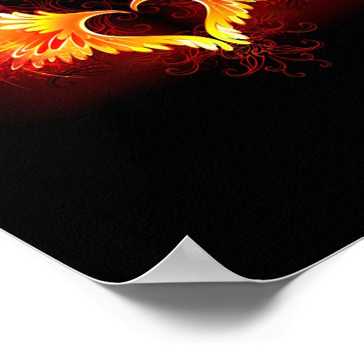 Angel Fire Heart met Wings Poster (Hoek)