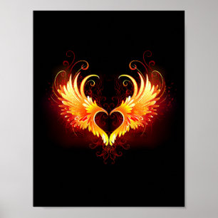 Angel Fire Heart met Wings Poster