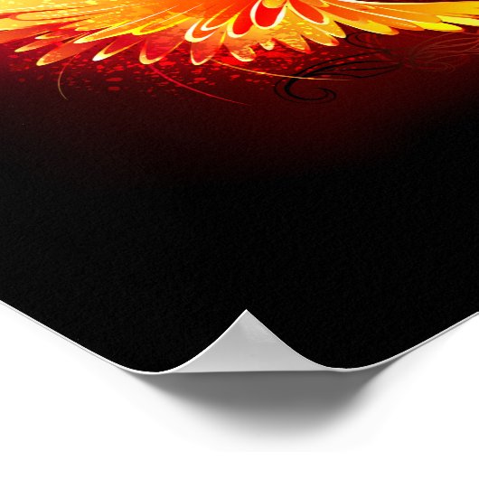 Angel Fire Heart met Wings Poster (Hoek)