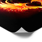 Angel Fire Heart met Wings Poster (Hoek)