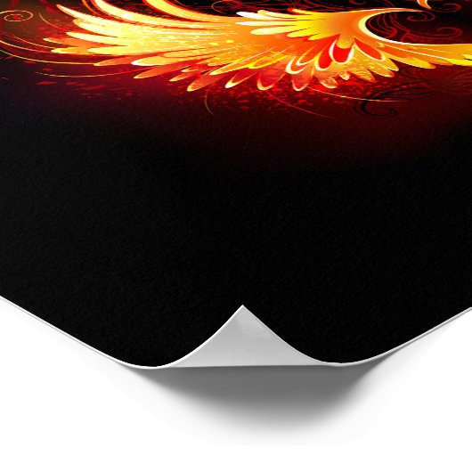 Angel Fire Heart met Wings Poster (Hoek)