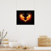 Angel Fire Heart met Wings Poster (Keuken)