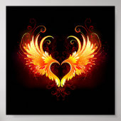 Angel Fire Heart met Wings Poster (Voorkant)