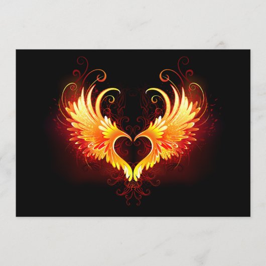 Angel Fire Heart met Wings Programmakaart (Voorkant)