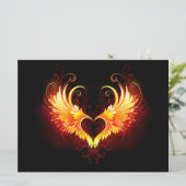 Angel Fire Heart met Wings Programmakaart (Staand voorkant)