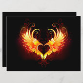 Angel Fire Heart met Wings Programmakaart (Voorkant / Achterkant)