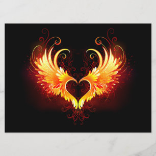 Angel Fire Heart met Wings Programmakaart
