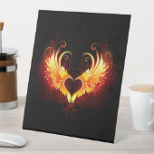 Angel Fire Heart met Wings Reclamebord Met Voetstuk (Insitu)