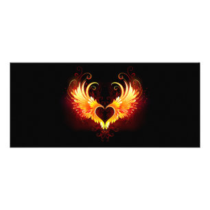 Angel Fire Heart met Wings Reclamekaart