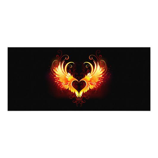 Angel Fire Heart met Wings Reclamekaart (Voorkant)