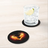 Angel Fire Heart met Wings Ronde Kartonnen Onderzetter (Insitu)