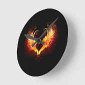 Angel Fire Heart met Wings Ronde Klok (Hoek)