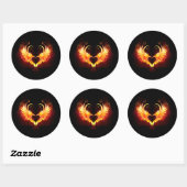 Angel Fire Heart met Wings Ronde Sticker (Vel)