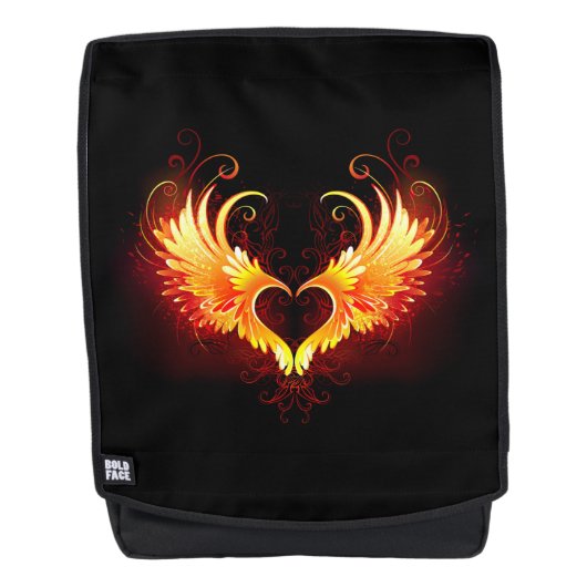 Angel Fire Heart met Wings Rugtassen (Voorkant)