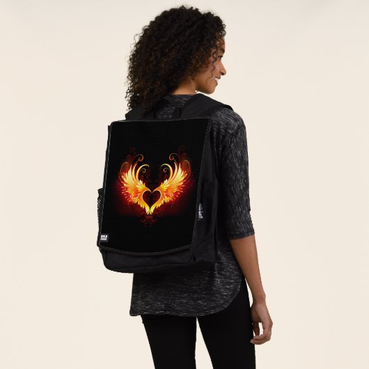 Angel Fire Heart met Wings Rugtassen (Gedragen)