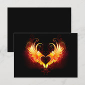 Angel Fire Heart met Wings Save The Date (Voorkant / Achterkant)