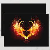 Angel Fire Heart met Wings Save The Date (Voorkant / Achterkant)