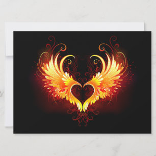 Angel Fire Heart met Wings Save The Date