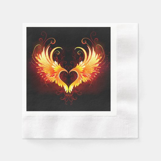 Angel Fire Heart met Wings Servet (Voorkant)