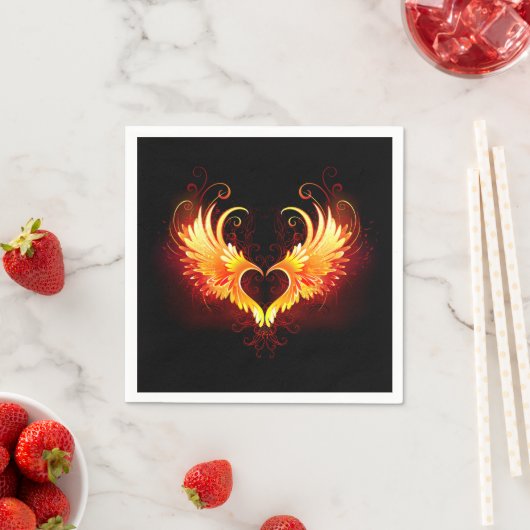 Angel Fire Heart met Wings Servet (Insitu)