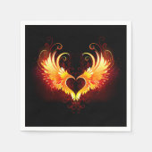 Angel Fire Heart met Wings Servet (Voorkant)