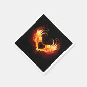 Angel Fire Heart met Wings Servet (Hoek)