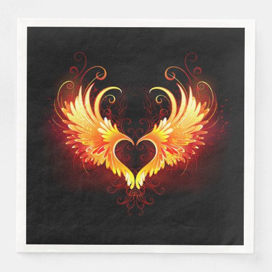 Angel Fire Heart met Wings Servet (Voorkant)