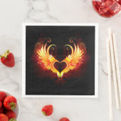 Angel Fire Heart met Wings Servet (Insitu)