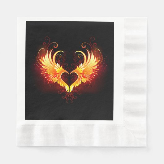 Angel Fire Heart met Wings Servet (Voorkant)