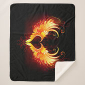 Angel Fire Heart met Wings Sherpa Deken (Voorkant)
