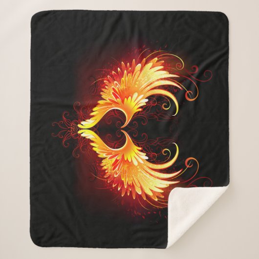 Angel Fire Heart met Wings Sherpa Deken (Voorkant)