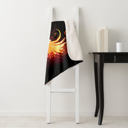 Angel Fire Heart met Wings Sherpa Deken (In situ)