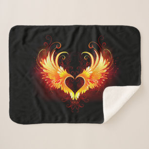 Angel Fire Heart met Wings Sherpa Deken