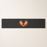 Angel Fire Heart met Wings Sjaal<br><div class="desc">Engel vuurhart met vlammende vleugels op zwarte achtergrond.</div>