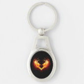 Angel Fire Heart met Wings Sleutelhanger (Voorkant)