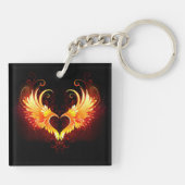 Angel Fire Heart met Wings Sleutelhanger (Achterkant)