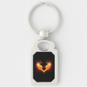 Angel Fire Heart met Wings Sleutelhanger (Voorkant)