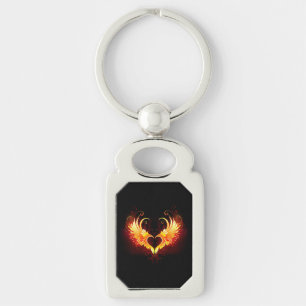 Angel Fire Heart met Wings Sleutelhanger
