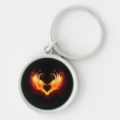 Angel Fire Heart met Wings Sleutelhanger (Voorkant)