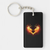 Angel Fire Heart met Wings Sleutelhanger (Voorkant)