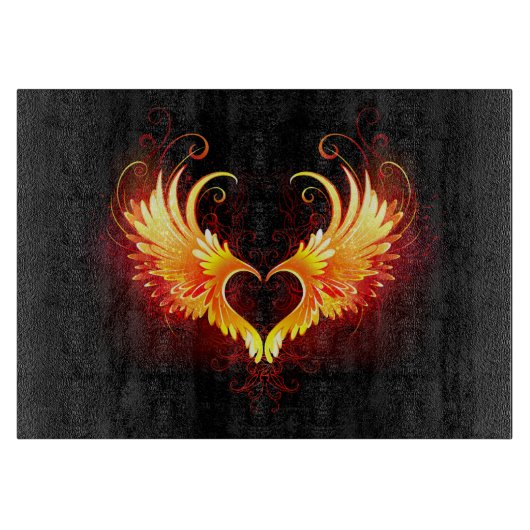 Angel Fire Heart met Wings Snijplank (Voorkant)