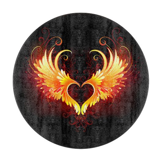 Angel Fire Heart met Wings Snijplank (Voorkant)