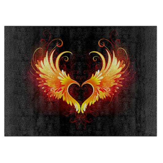 Angel Fire Heart met Wings Snijplank (Voorkant)