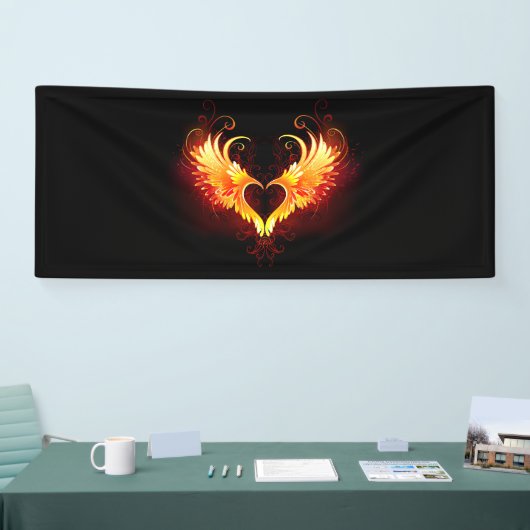 Angel Fire Heart met Wings Spandoek (Beurs)