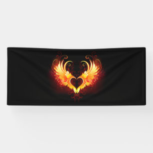 Angel Fire Heart met Wings Spandoek