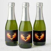 Angel Fire Heart met Wings Sparkling Wijnetiket (Flessen)