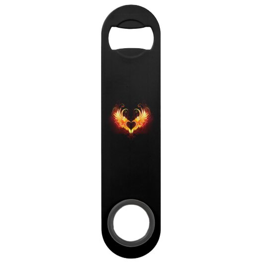 Angel Fire Heart met Wings Speed Flessenopener (Voorkant)